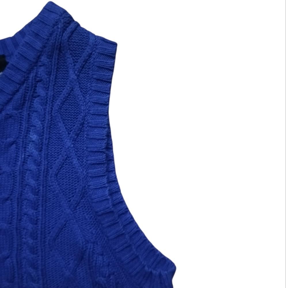 Calvin Klein Blue Cotton Knit Sweater Vest - Picture 3 of 5